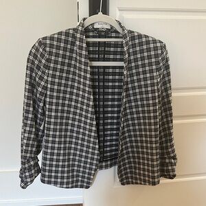 NWT Babaton Black & White Plaid Power Blazer